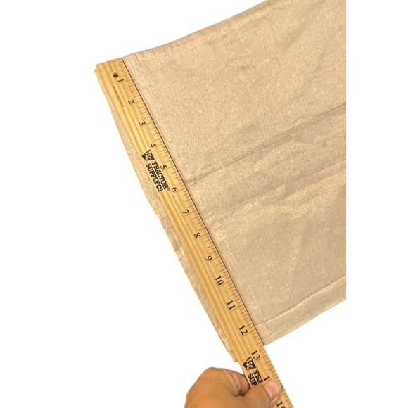 Fabindia Silk Blend Cropped Wide Leg Dress Lined Pants Size Medium Metallic Gold - Picture 8 of 11